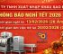 THÔNG BÁO LỊCH NGHỈ TẾT NGUYÊN ĐÁN BÍNH NGỌ 2026